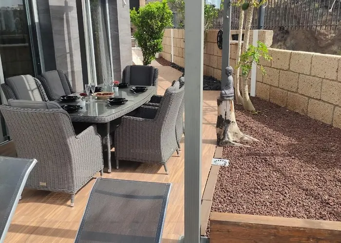 Villa Luxury Sea Views Heated Pool Private Jacuzzi Wifi Bbq Parking Tennis Court Candelaria